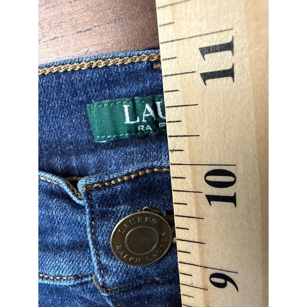 Lauren Ralph Lauren Classic Straight Jeans Dark Wash Stretch Blue Denim Size‎ 12